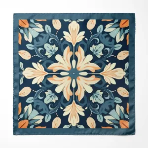 ARABESQUE FLOWER SILK POCKET SQUARE