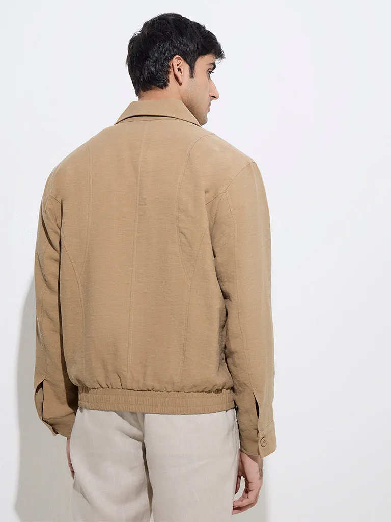 Ascot Tan Solid Relaxed-Fit Jacket