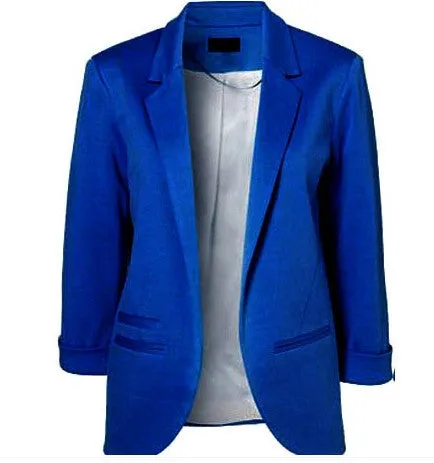 Autumn Fashion Women 7 Colors Slim Fit Blazer Jackets Notched Three Quarter Sleeve Blazer