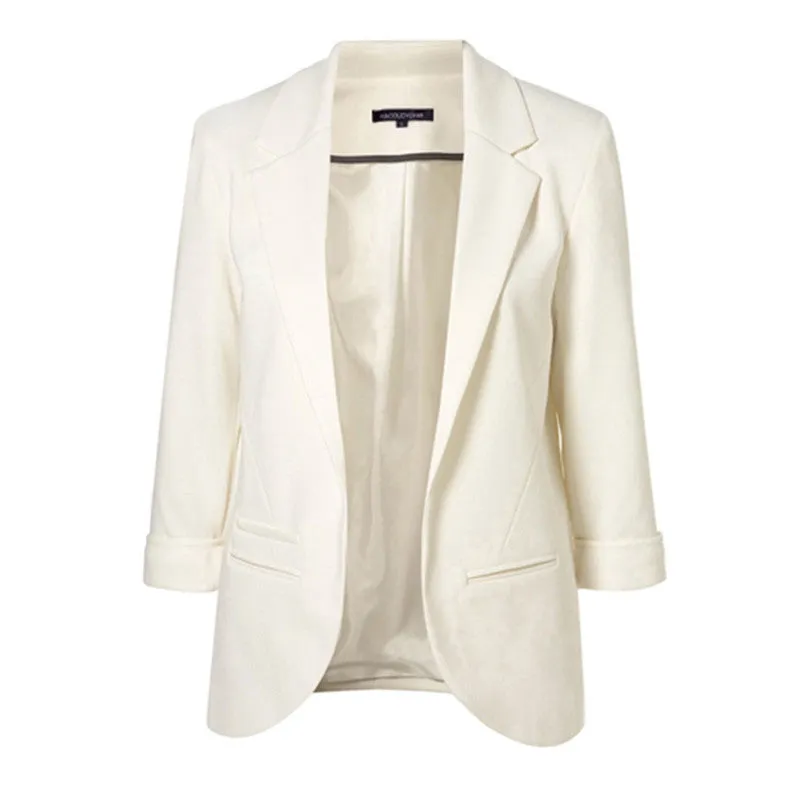 Autumn Fashion Women 7 Colors Slim Fit Blazer Jackets Notched Three Quarter Sleeve Blazer