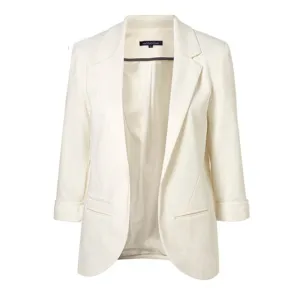 Autumn Fashion Women 7 Colors Slim Fit Blazer Jackets Notched Three Quarter Sleeve Blazer