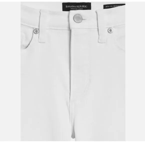 Banana Republic Mid-Rise SCULPT Skinny Size 16/33 SHORT White Jeans RETAIL $100