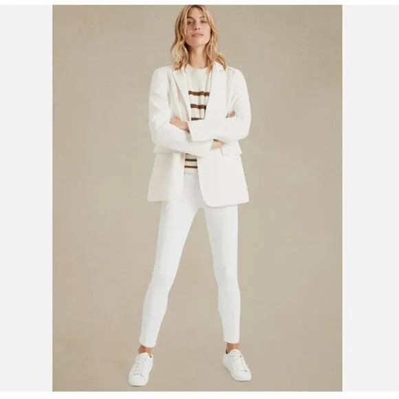 Banana Republic Mid-Rise SCULPT Skinny Size 16/33 SHORT White Jeans RETAIL $100