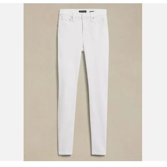 Banana Republic Mid-Rise SCULPT Skinny Size 16/33 SHORT White Jeans RETAIL $100