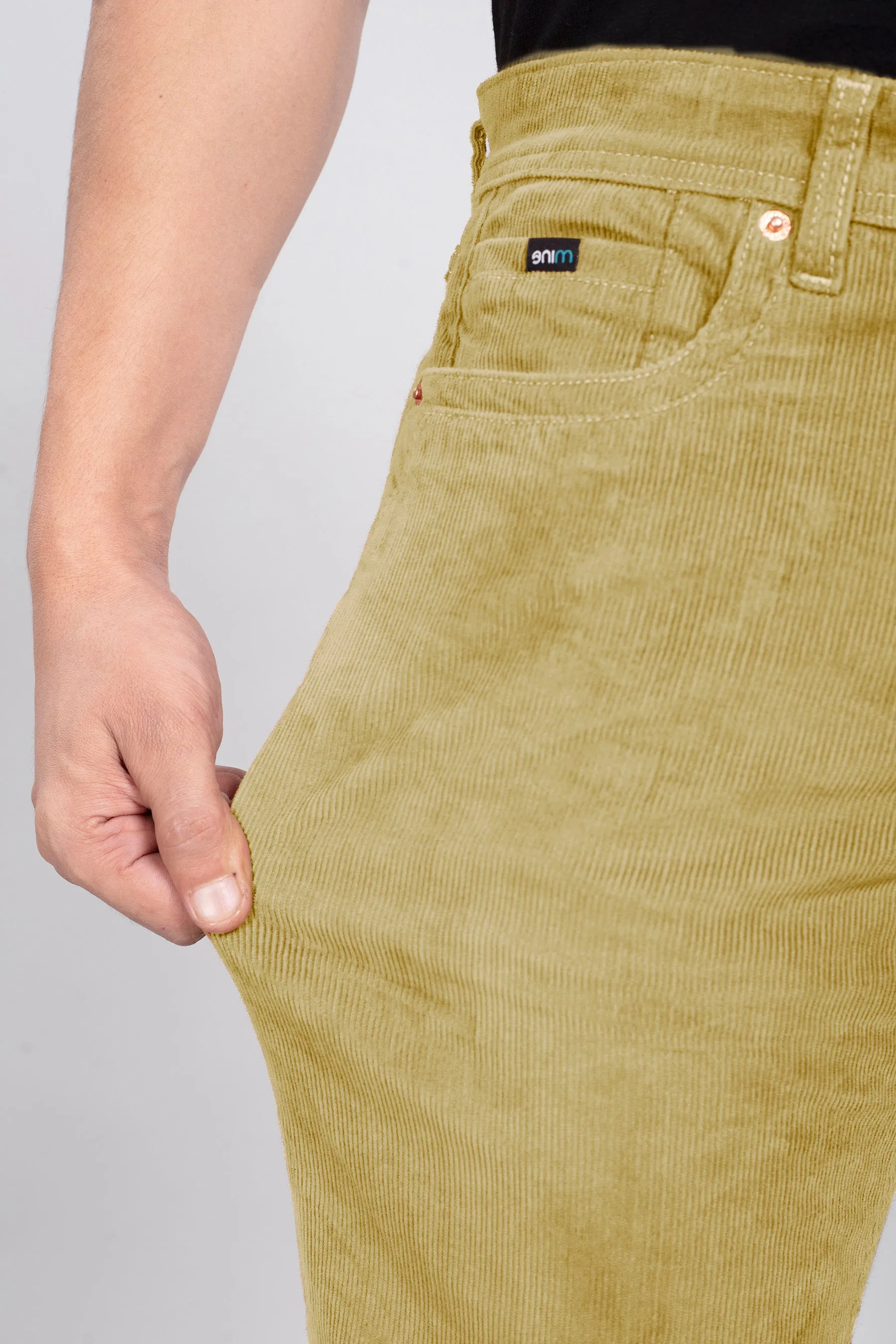 Beige Stretch Corduroy Jeans