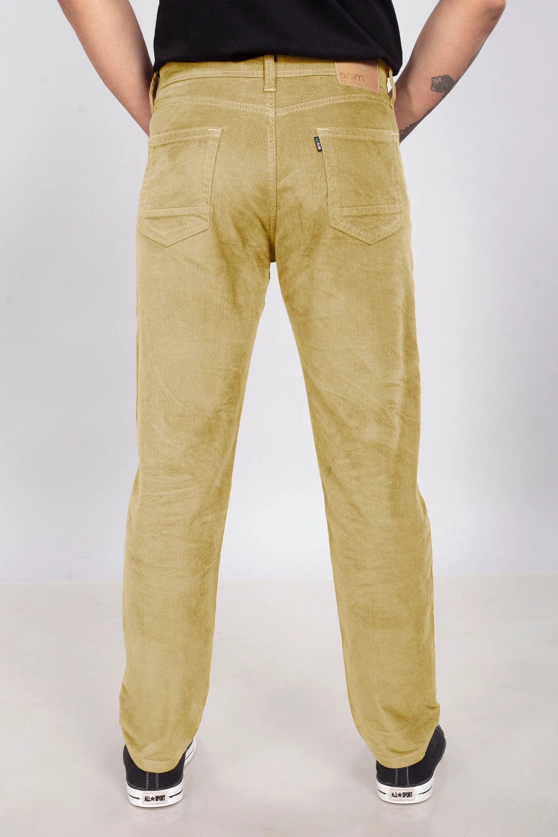 Beige Stretch Corduroy Jeans