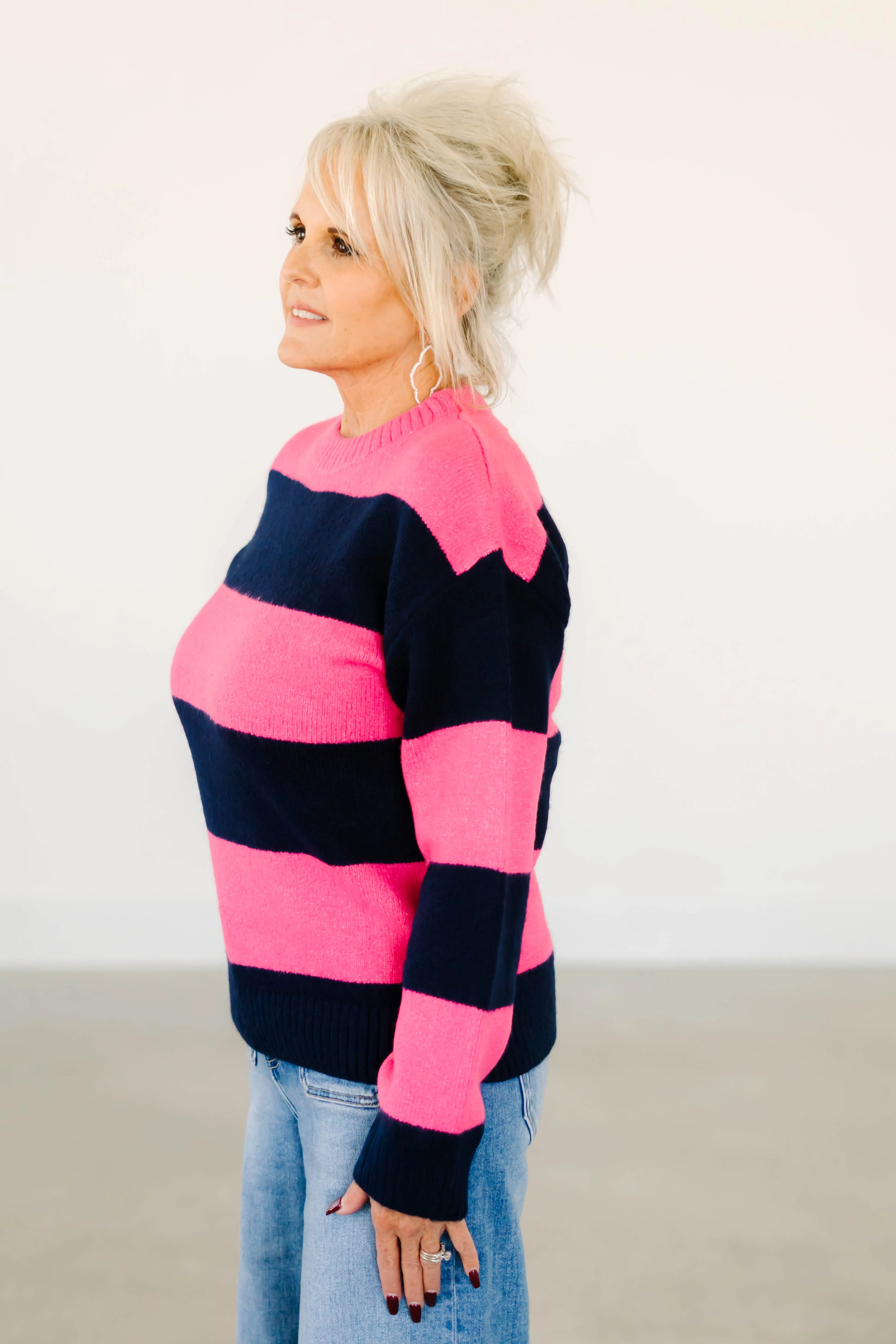 Berry Striped Sweater