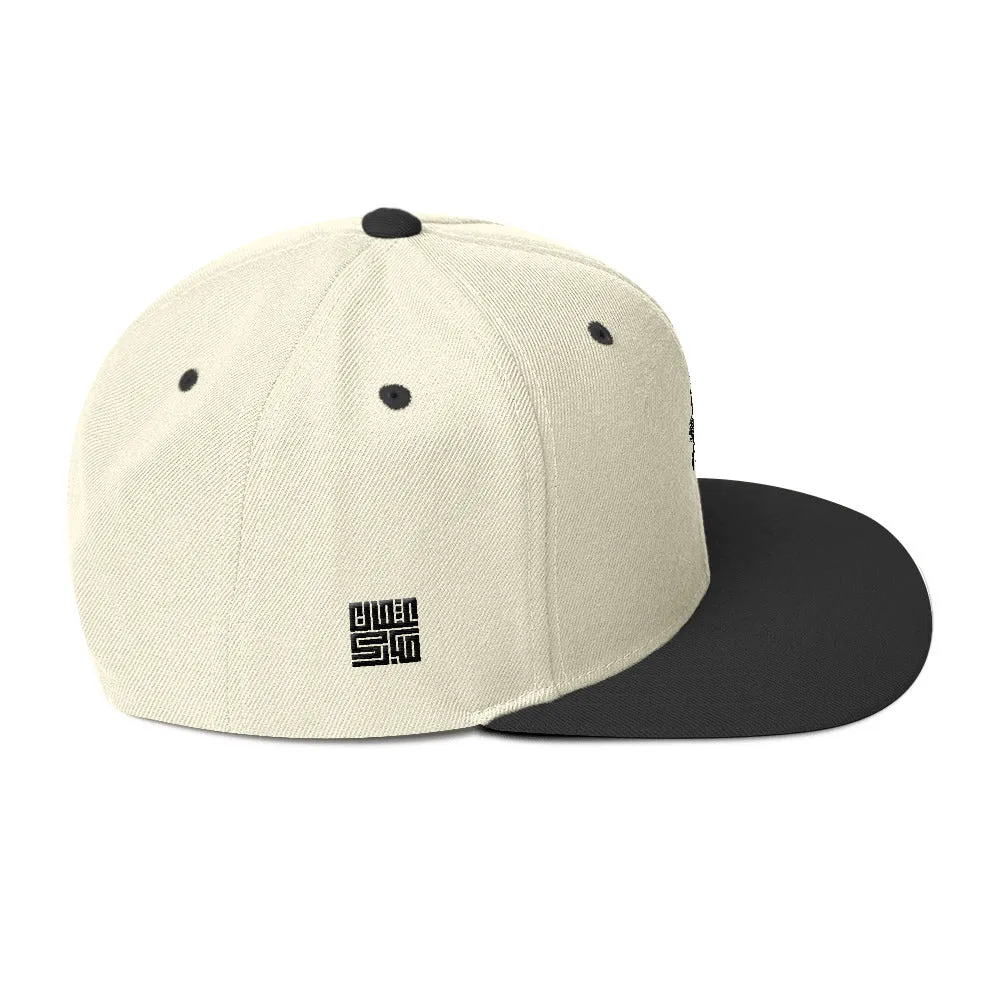 Black & Natural Creme Snapback Lion Hat