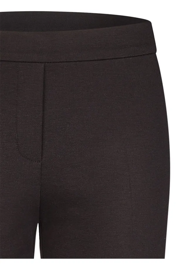 BLACK CONTRASTING ELASTIC WAISTBAND BASIC TROUSER