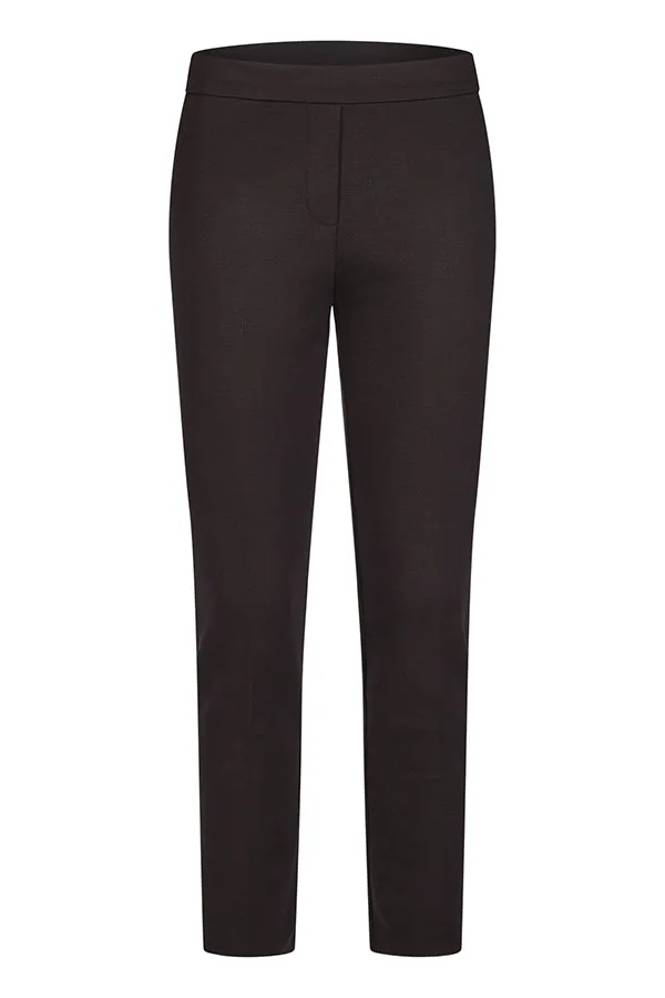 BLACK CONTRASTING ELASTIC WAISTBAND BASIC TROUSER