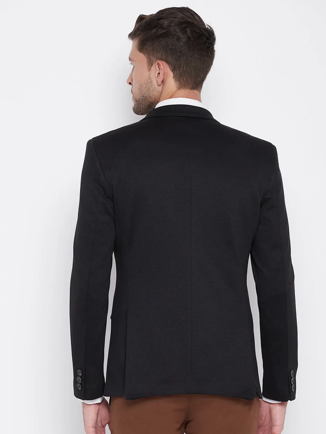 Black Notched Lapel Blazer