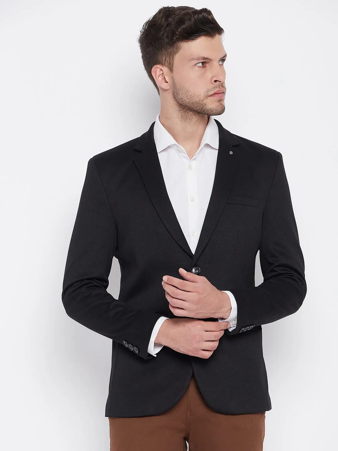 Black Notched Lapel Blazer