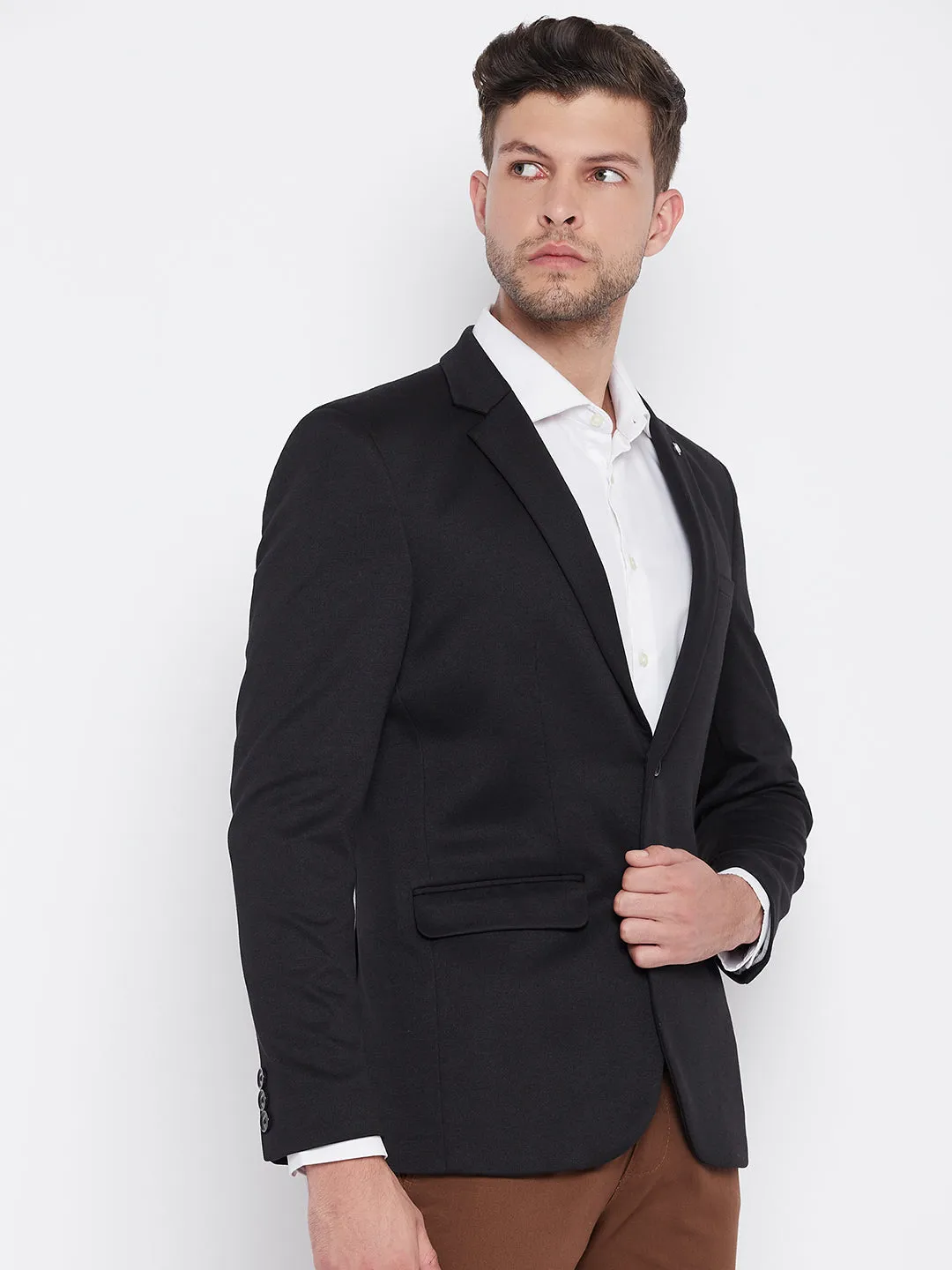 Black Notched Lapel Blazer