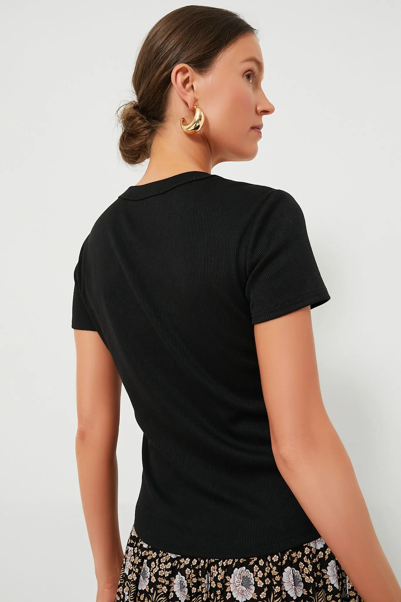 Black Scoop Neck Tee