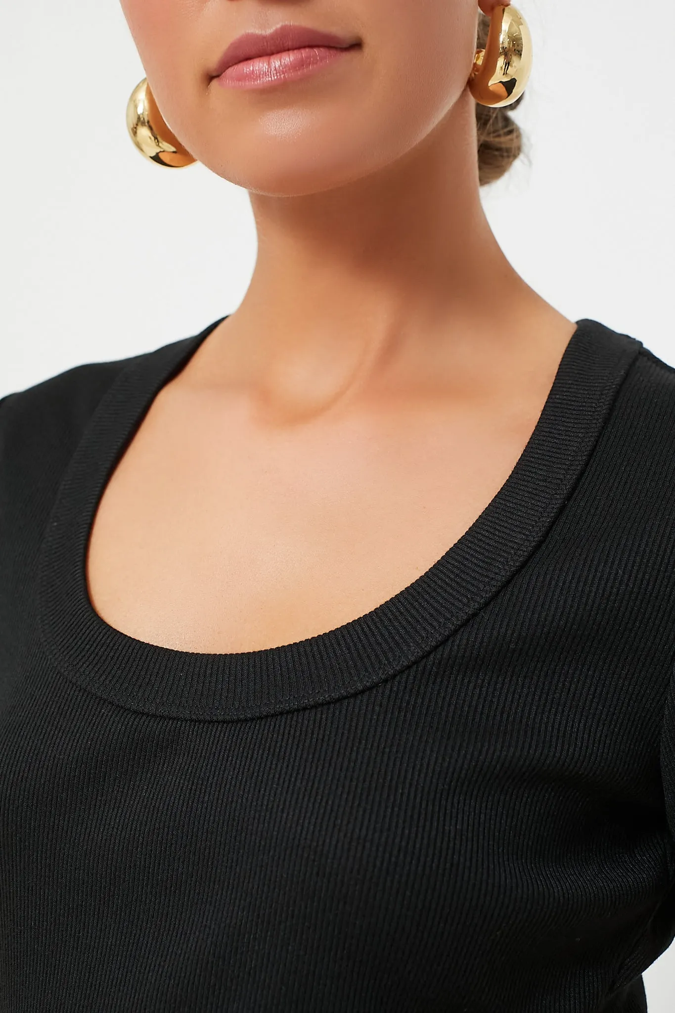 Black Scoop Neck Tee