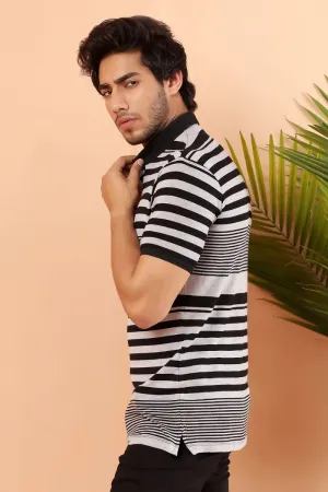 Black Striped Polo