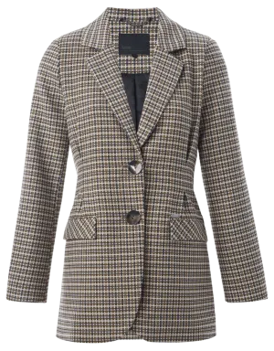 Blazer con estampado de cuadros