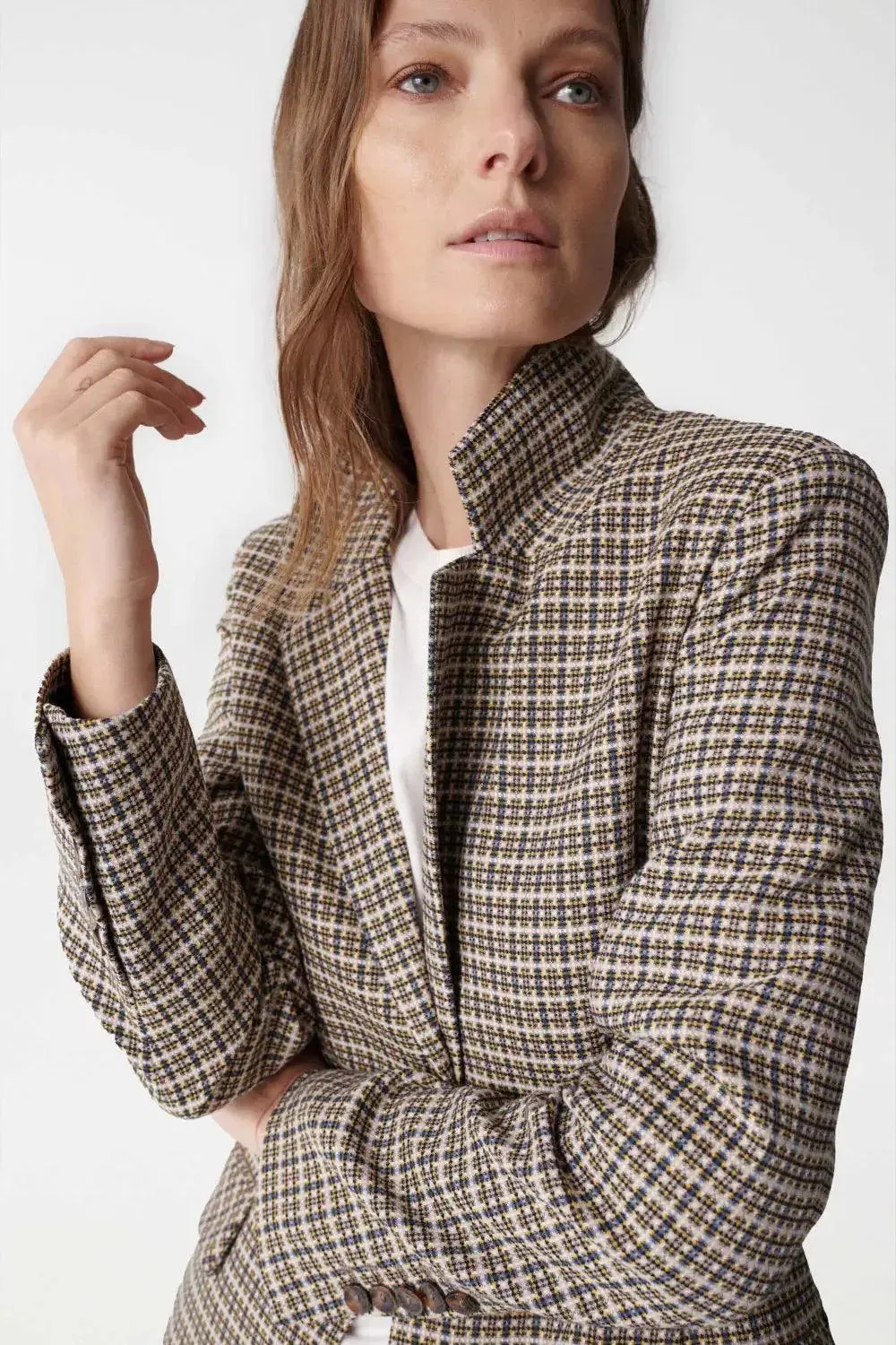 Blazer con estampado de cuadros