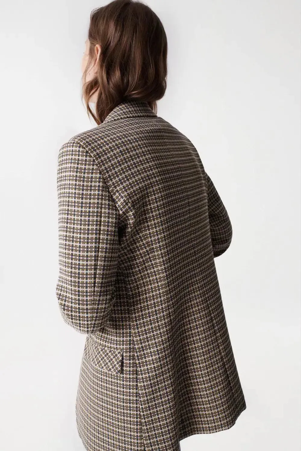 Blazer con estampado de cuadros