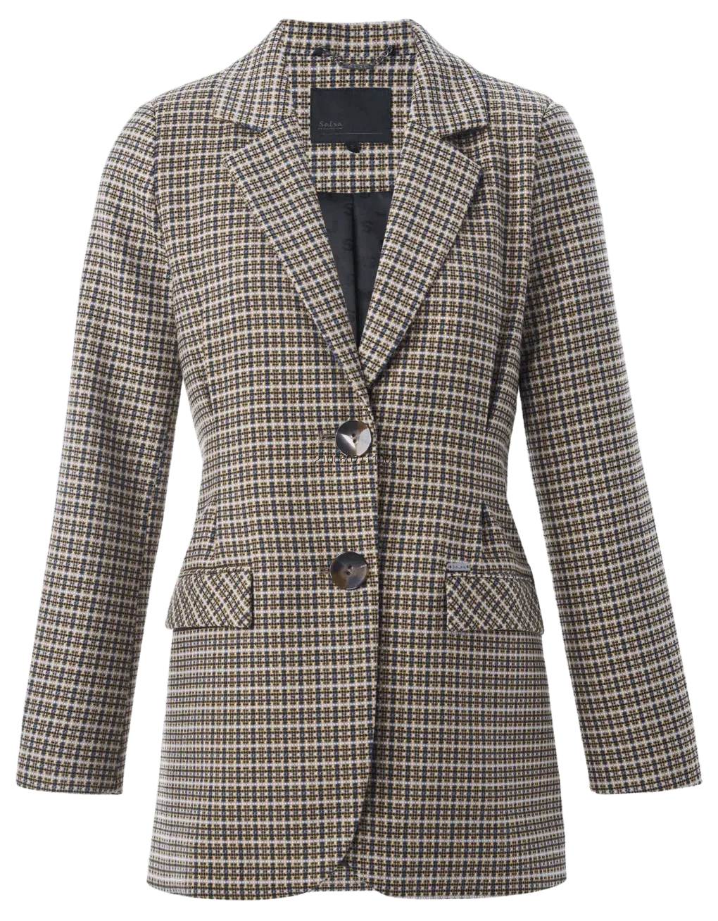 Blazer con estampado de cuadros