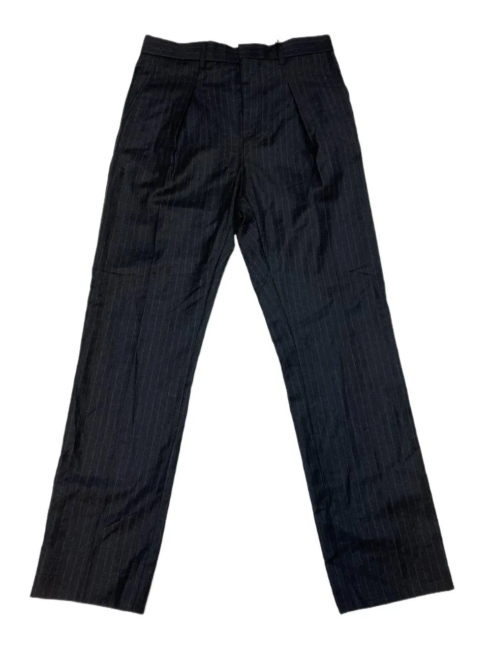 BLK DNM Men's Dark Grey Striped Wool Dress Pant 5 Size 48 US 32 NWT