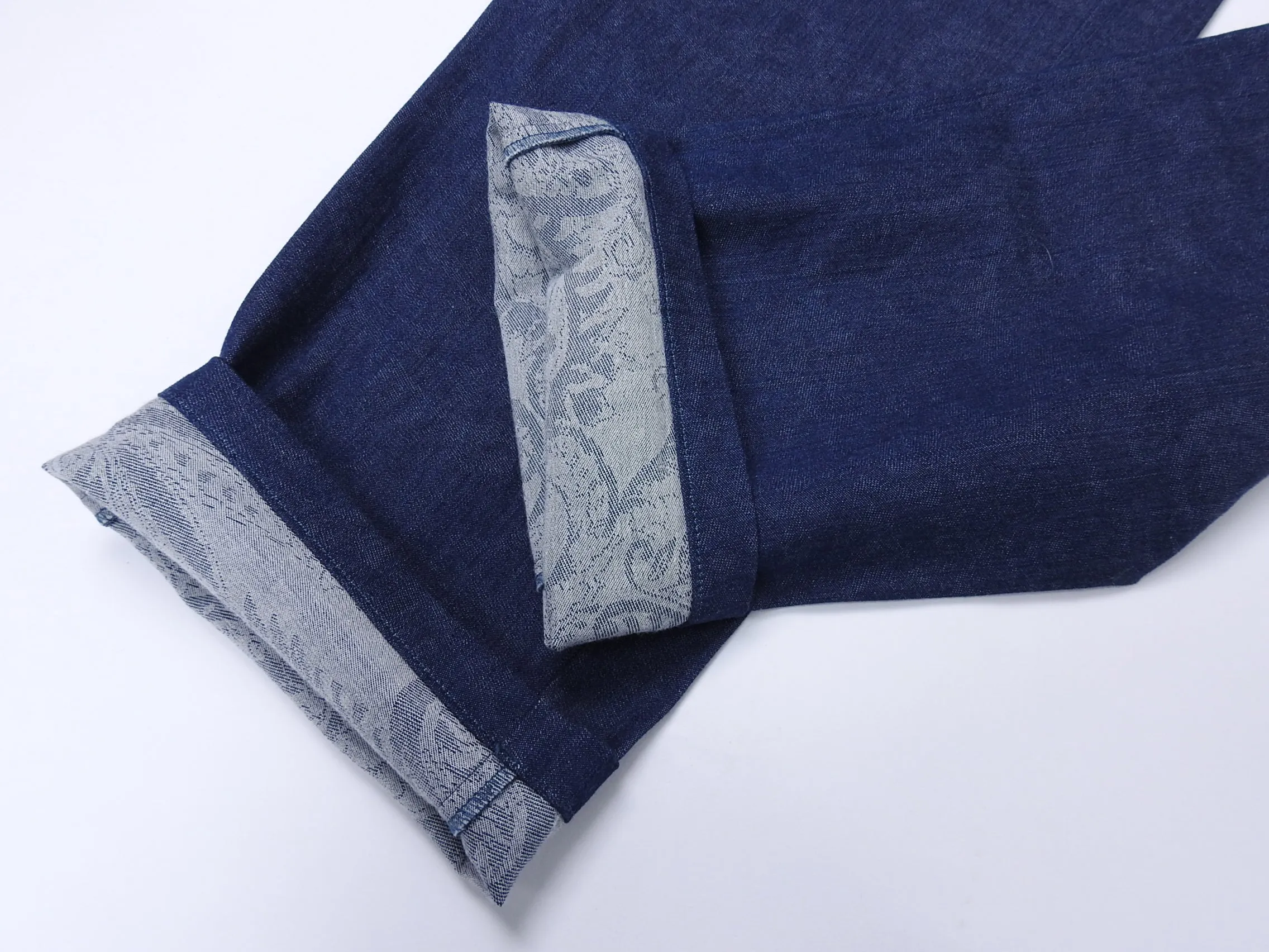 Blue Blue Japan Lightweight Indigo Paisley Print Denim Jeans - 34
