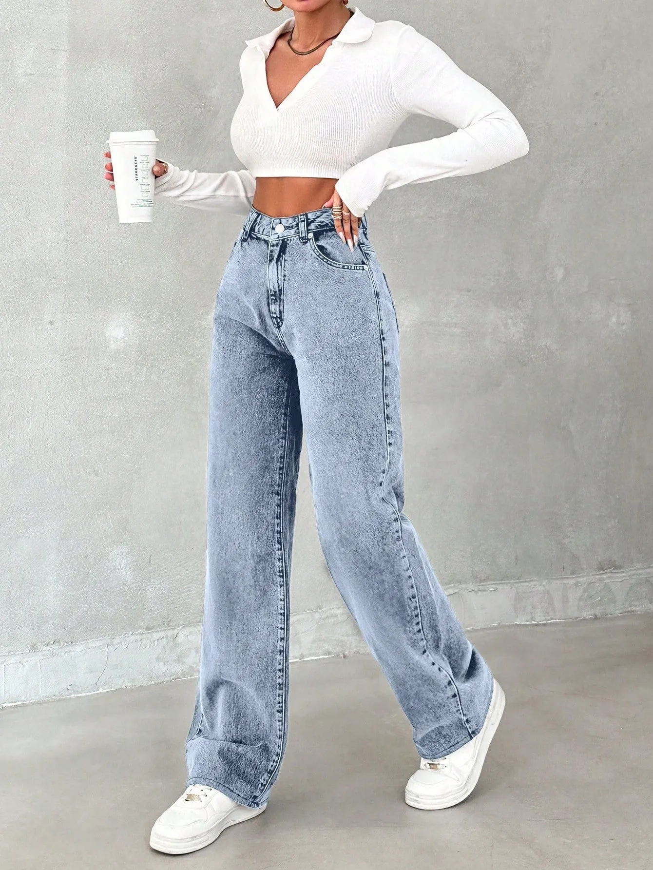 Blue Opal Straight Fit Jeans