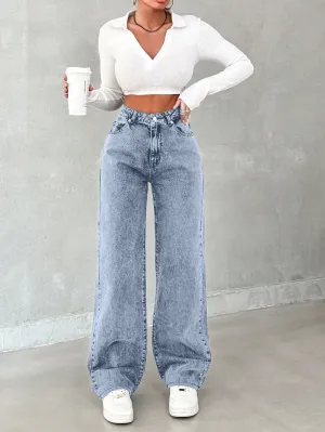 Blue Opal Straight Fit Jeans