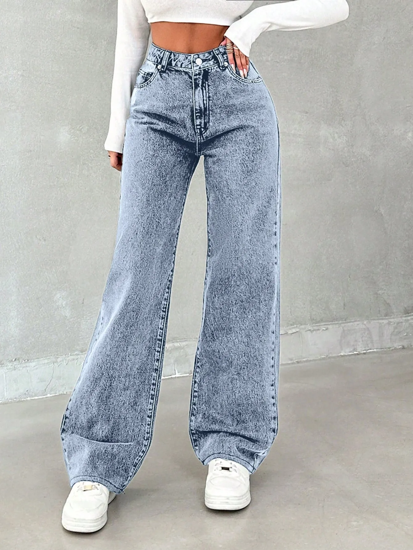 Blue Opal Straight Fit Jeans