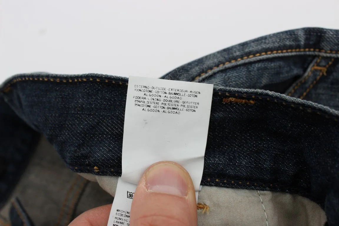Blue Wash Cotton Denim Regular Fit Jeans