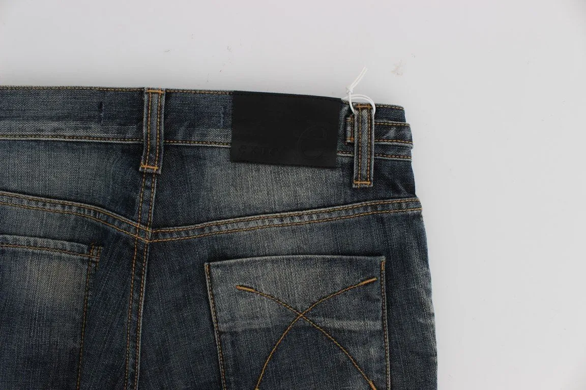 Blue Wash Cotton Denim Regular Fit Jeans