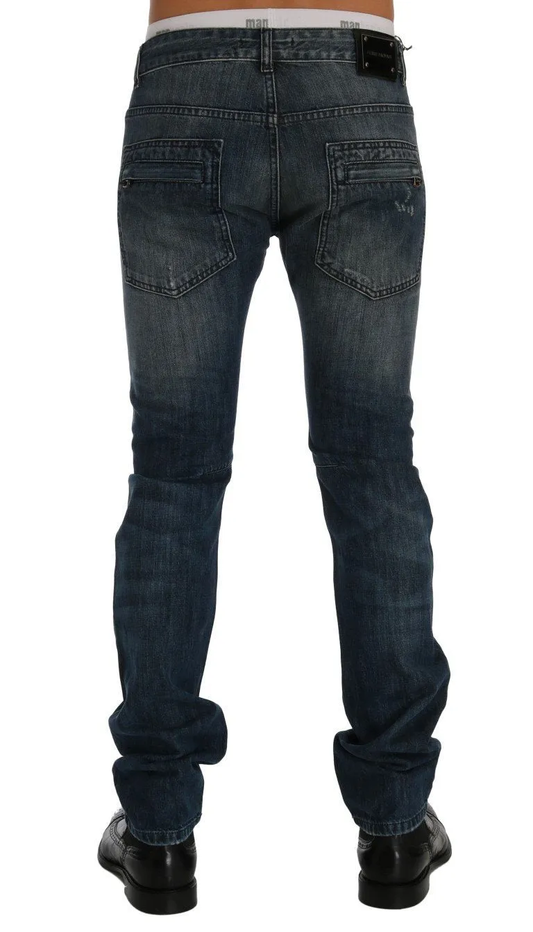 Blue Wash Cotton Straight Fit Jeans