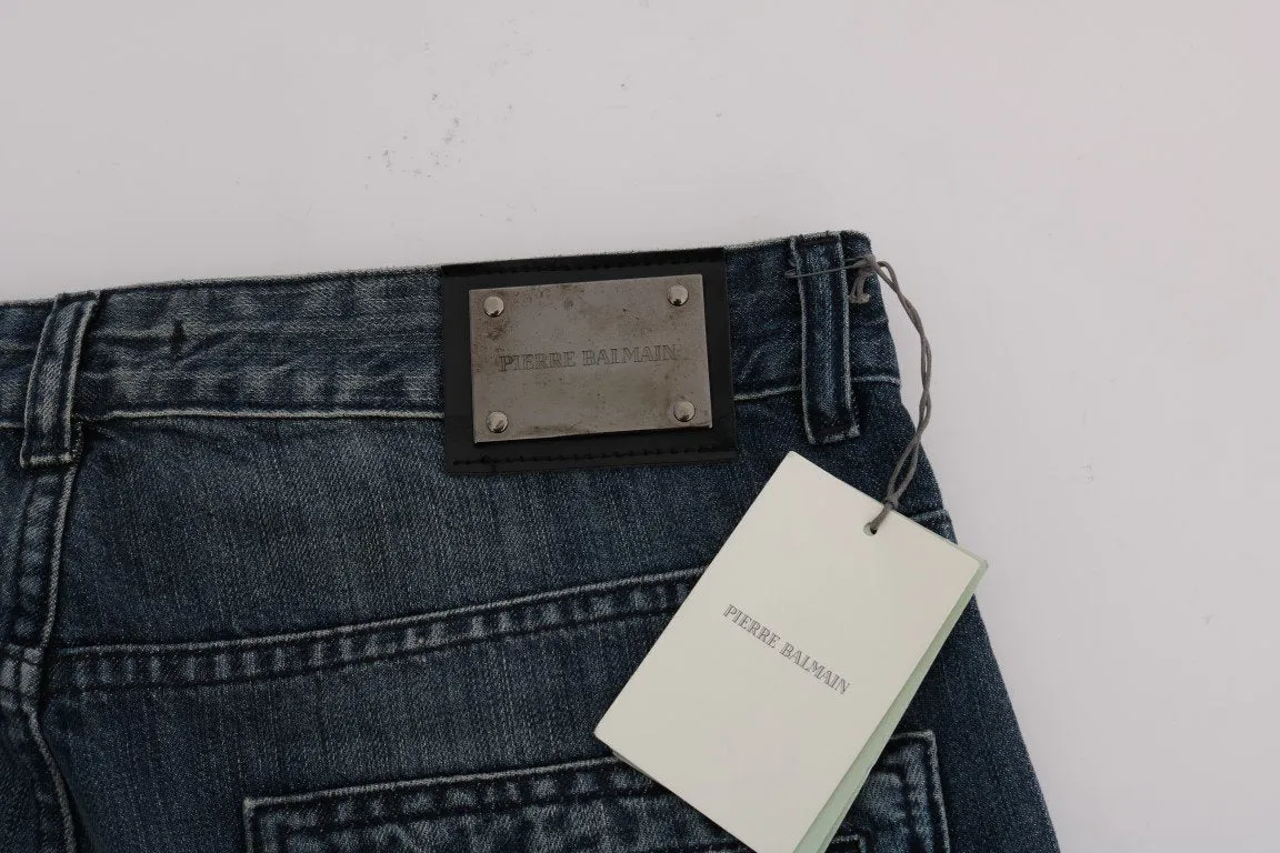 Blue Wash Cotton Straight Fit Jeans