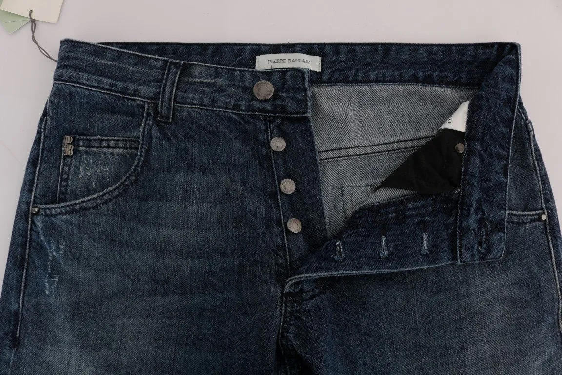 Blue Wash Cotton Straight Fit Jeans