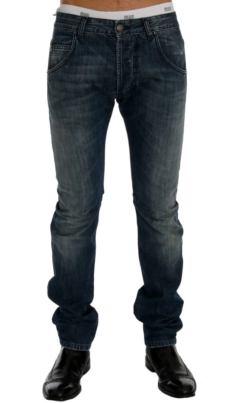 Blue Wash Cotton Straight Fit Jeans