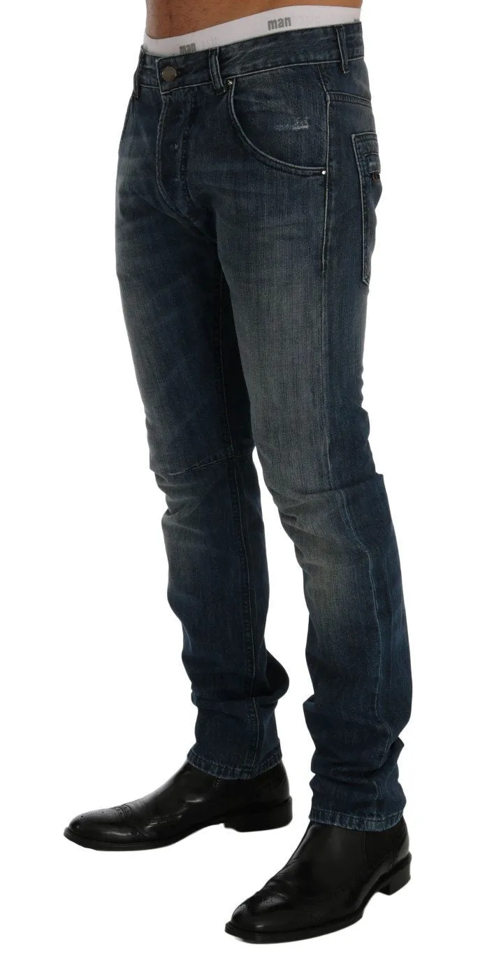 Blue Wash Cotton Straight Fit Jeans