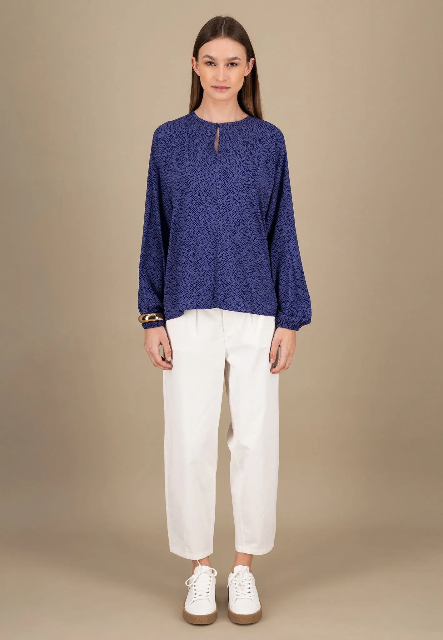 Bluse aus Viskose mit Punkten