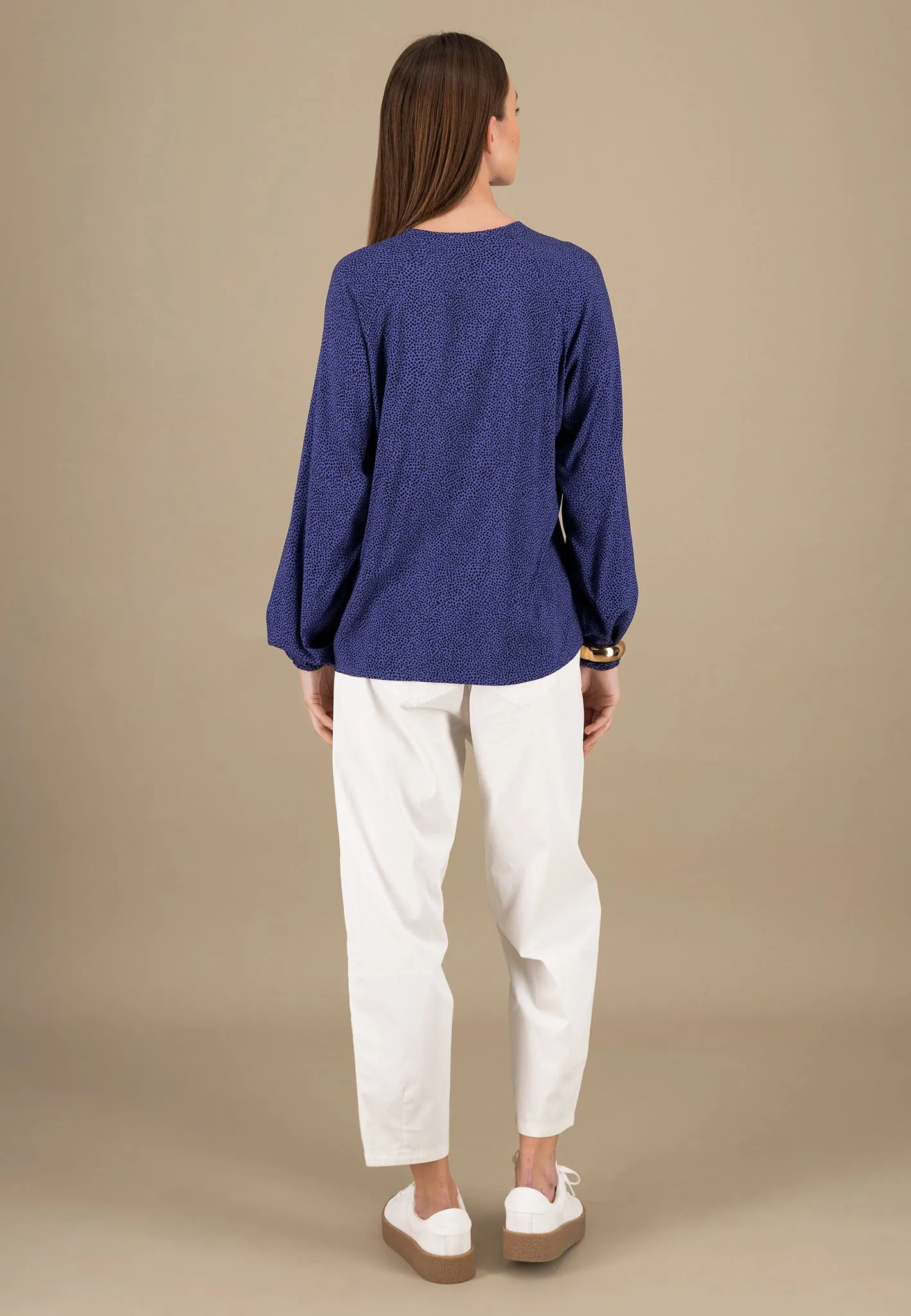 Bluse aus Viskose mit Punkten