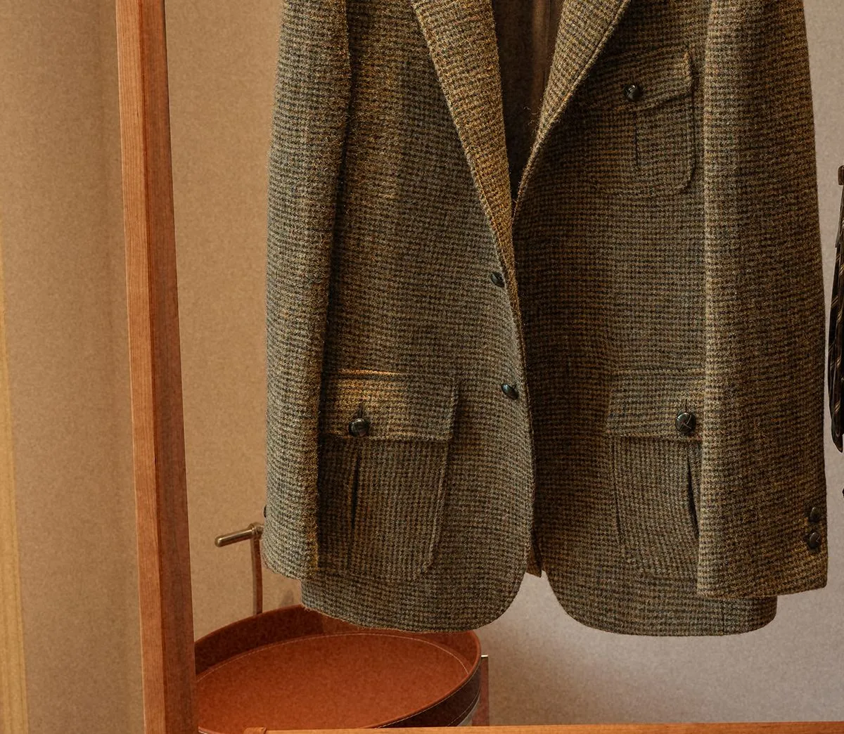 Brown Checkered Tweed Blazer
