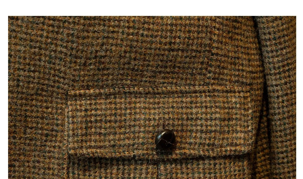 Brown Checkered Tweed Blazer