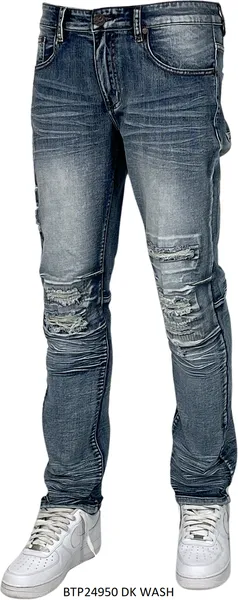BTP24950 DISTRESSED SLIM FIT JEANS