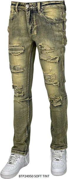 BTP24950 DISTRESSED SLIM FIT JEANS