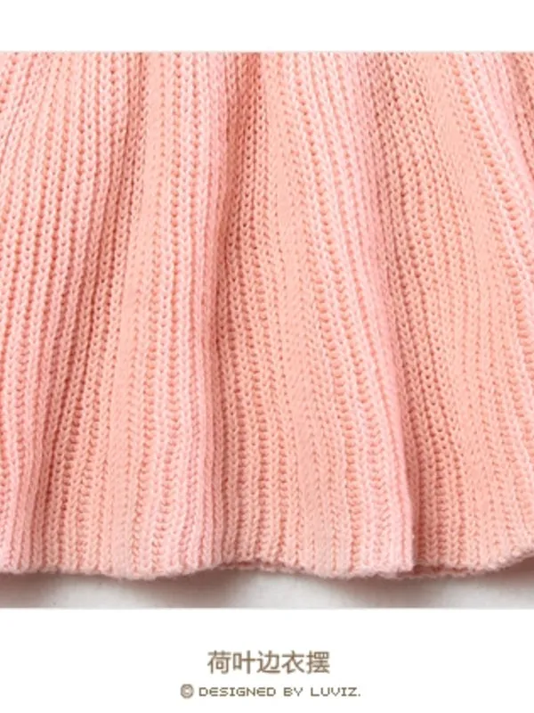 bubble sleeves flounce sweater
