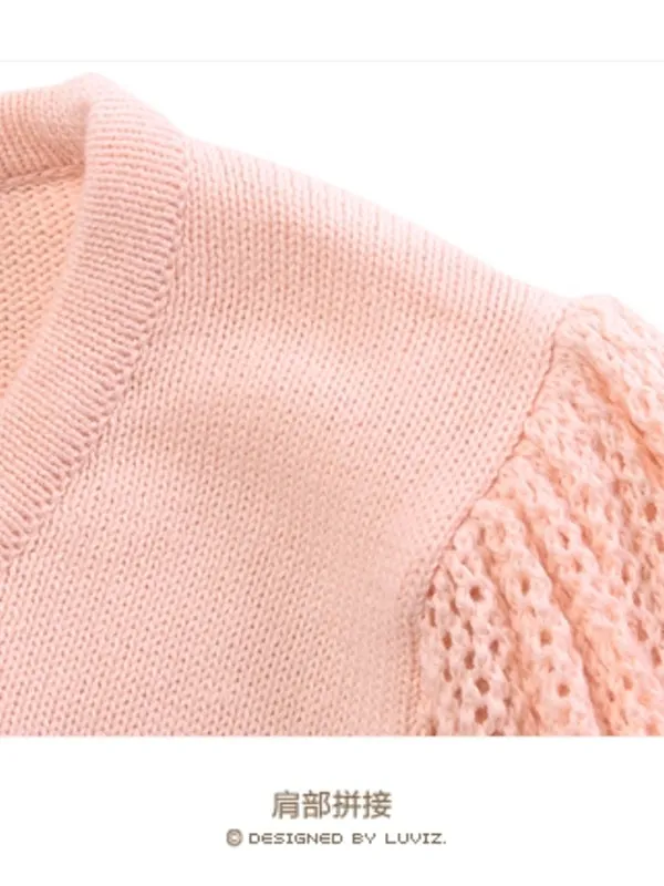 bubble sleeves flounce sweater