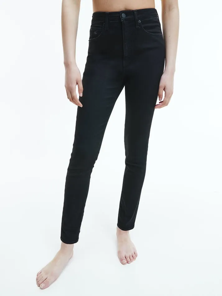 Calvin Klein Jeans High Rise Super Skinny Ankle Jeans - Denim Black
