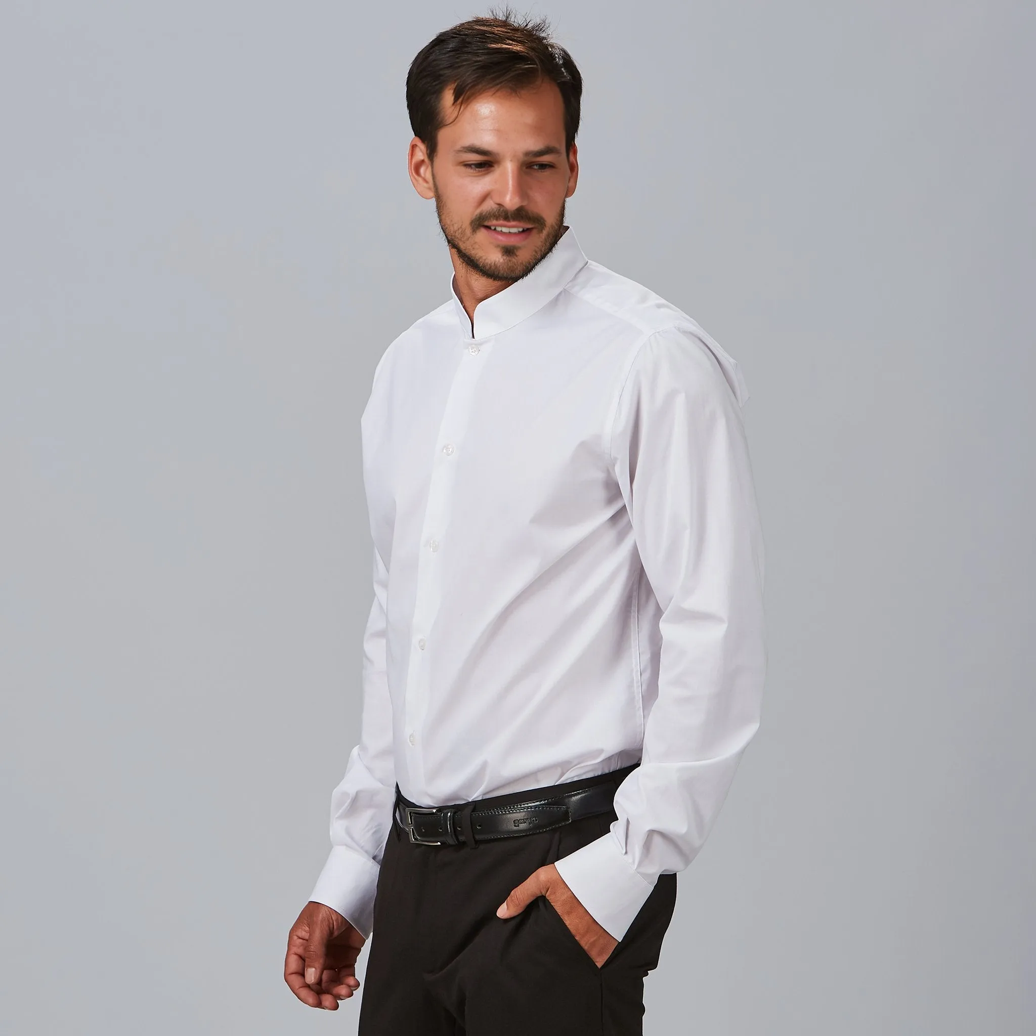 Camisa Homem M/L C/Mao Slim Fit Elastan