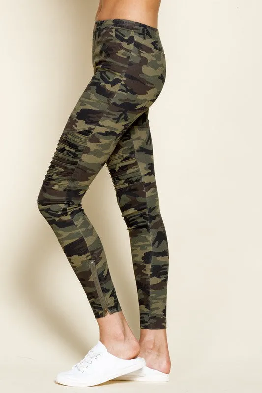 Camo Moto Jeans-Green