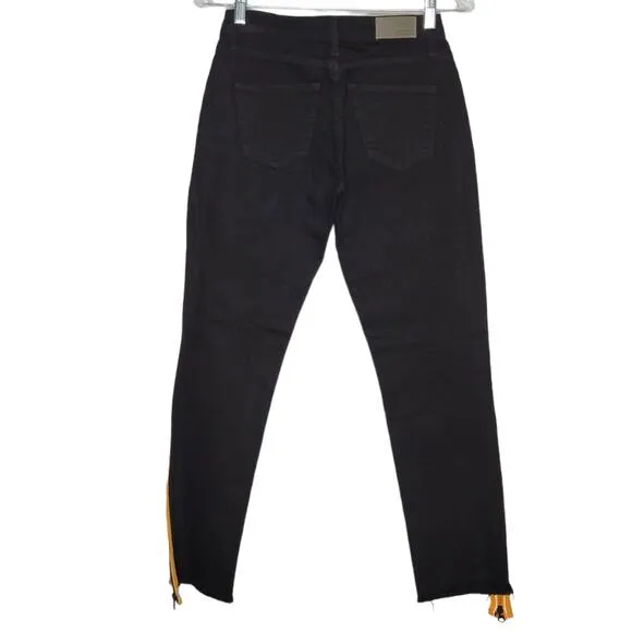 Carmar Black Mia Race Stripe Side Zip Slim Fit Ankle Jeans