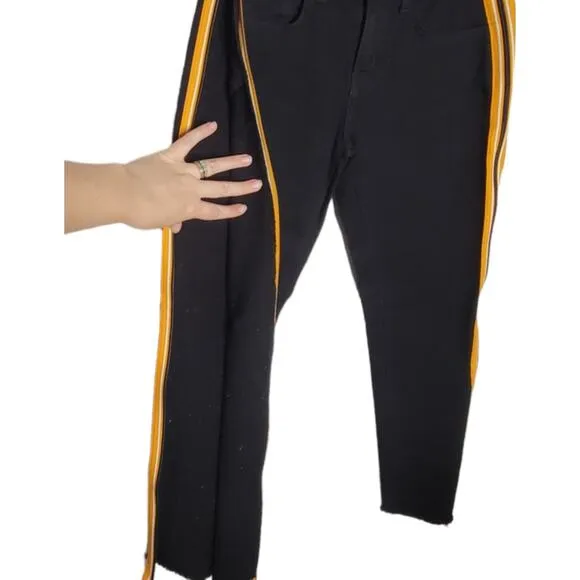 Carmar Black Mia Race Stripe Side Zip Slim Fit Ankle Jeans