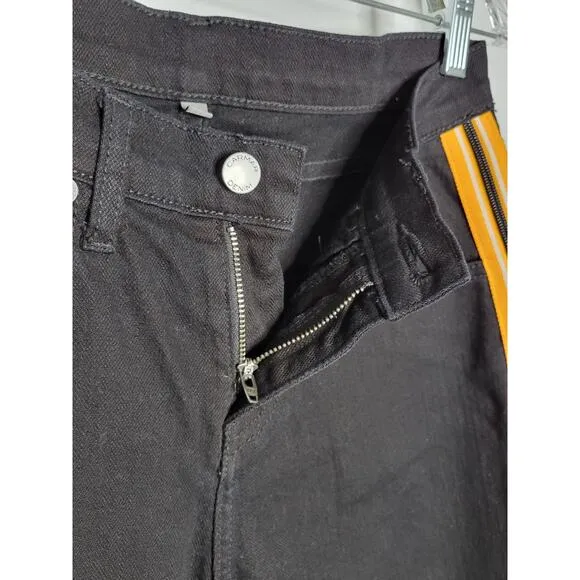Carmar Black Mia Race Stripe Side Zip Slim Fit Ankle Jeans